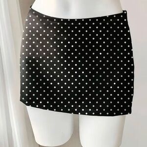 Polka Dot Mini Skirt - Black and White